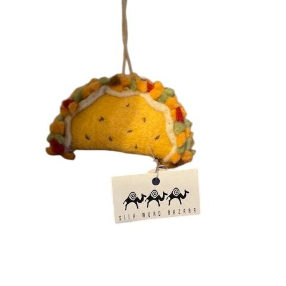 Felt Taco‎ Ornament Handmade By Silk Road Bazaar fair trade